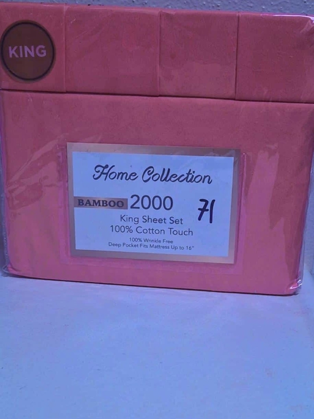 Home Collection King Sheet Set - Coral Pink